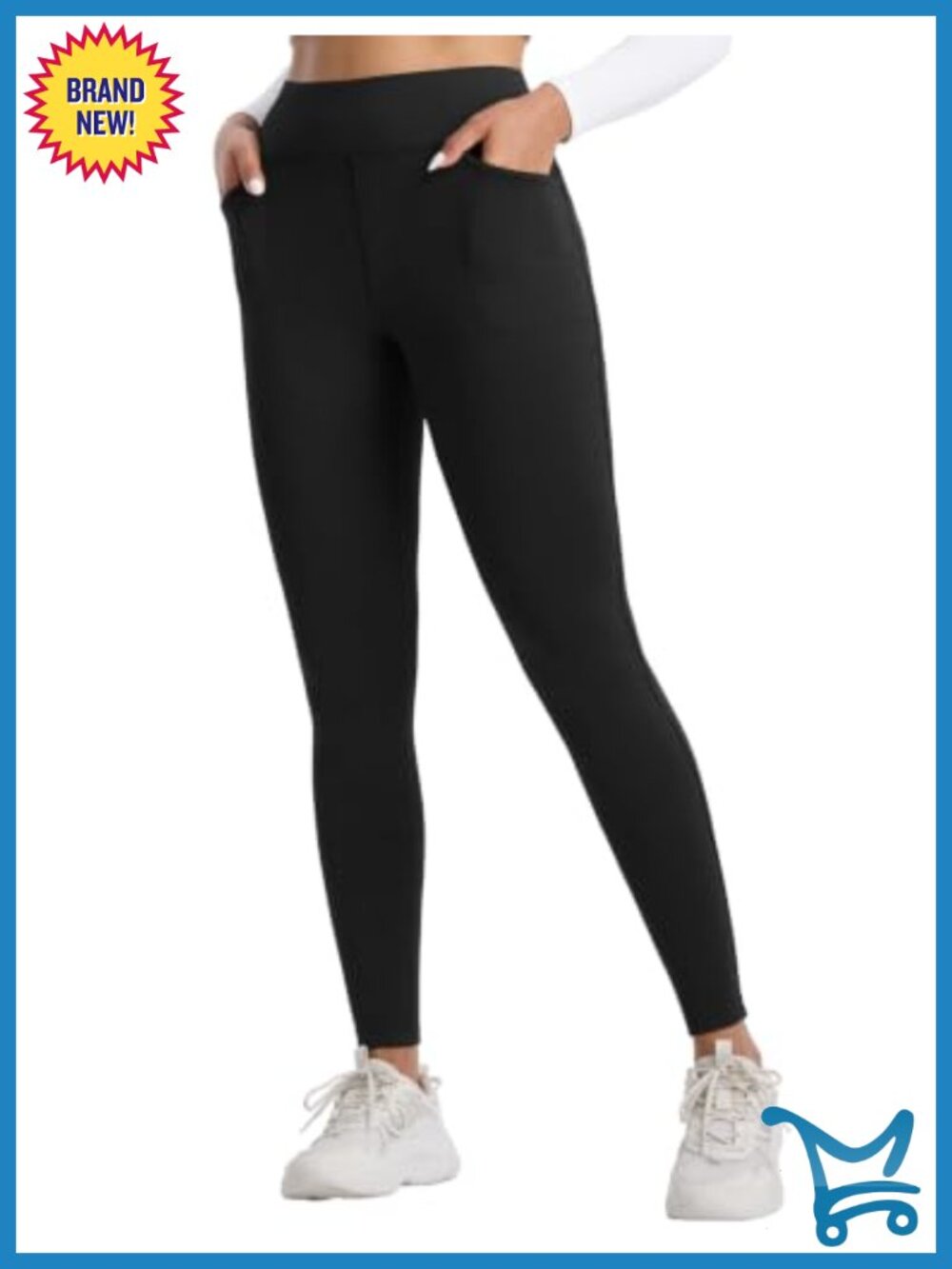 Fleece Lined Leggings Pockets Warm Thermal Winter Pants